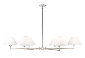 Leila Six Light Chandelier in Brushed Nickel (224|744-63R-BN)