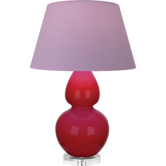 Double Gourd One Light Table Lamp in Ruby Red Glazed Ceramic w/Lucite Base (165|RR23L)