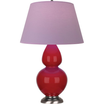 Double Gourd One Light Table Lamp in Ruby Red Glazed Ceramic w/Antique Silvered (165|RR22L)