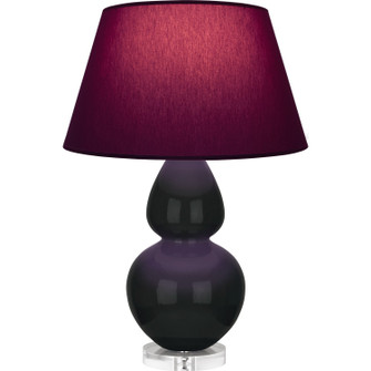 Double Gourd One Light Table Lamp in Obsidian Glazed Ceramic w/Lucite Base (165|OS23P)