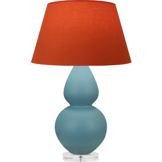 Double Gourd One Light Table Lamp in Matte Steel Blue Glazed Ceramic w/Lucite Base (165|MOB62T)