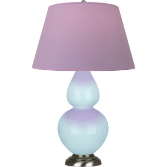 Double Gourd One Light Table Lamp in Baby Blue Glazed Ceramic w/Antique Silvered (165|1676L)