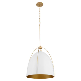 Jamie Three Light Pendant in Studio White|Aged Brass (19|860-3-0880)