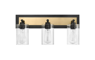 Gasol Three Light Vanity in Matte Black/Vintage Brass (59|25003-MB/VB)