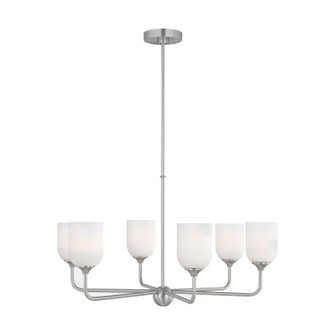 Emile Six Light Chandelier in Brushed Steel (1|GLC1096BS)