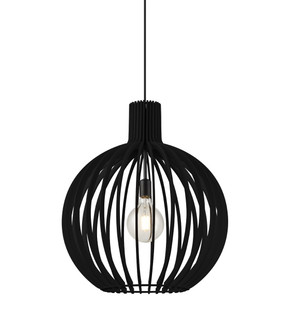 Nahanni Park One Light Pendant in Black With Black Wood Shade (214|DVP42621BK-BW)