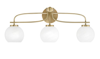 Cavella Three Light Bath Bar in New Age Brass (200|3913-NAB-4101)