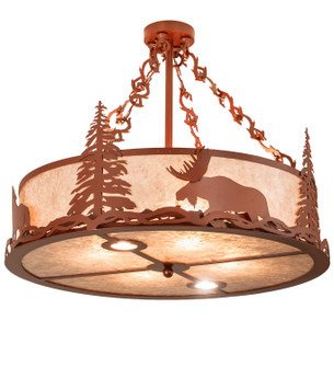 Wildlife At Dusk Six Light Pendant in Pearl Copper (57|267438)