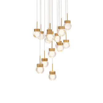 Double Bubble LED Pendant in Aged Brass (281|PD-82015R-AB)