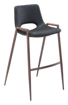 Desi Bar Chair in Black, Walnut (339|101697)