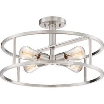 New Harbor Four Light Semi-Flush Mount in Brushed Nickel (10|NHR1718BN)