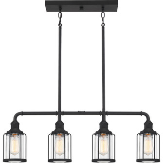Ludlow Four Light Linear Chandelier in Earth Black (10|LUD434EK)