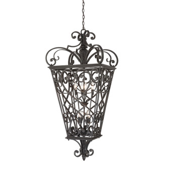 Fort Quinn Eight Light Outdoor Hanging Lantern in Marcado Black (10|FQ1931MK01)