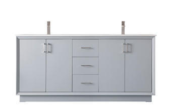 Hayes Double Bathroom Vanity in Grey (173|VF19672DGR)