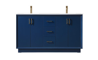 Hayes Double Bathroom Vanity in Blue (173|VF19660DBL)