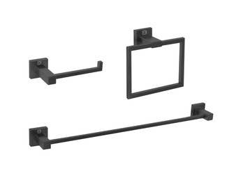 Isla 3-Piece Bathroom Hardware Set in Matte Black (173|HWB-12S3RMBK)