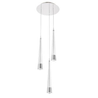 Quill LED Chandelier in Chrome (34|PD-59403R-CH)