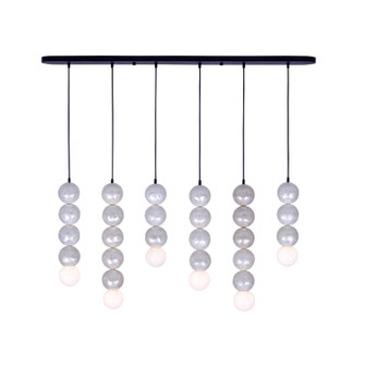 Pearls Six Light Island Pendant in Matte Black (33|522066MB)