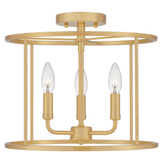 Abner Three Light Semi Flush Mount in Aged Brass (10|ABR1714AB)