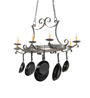 Laramie Eight Light Pot Rack in Blackened Pewter (57|271988)