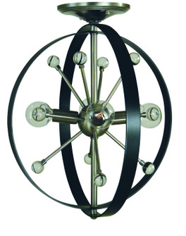 Nucleus Four Light Chandelier in Brushed Brass with Matte Black Accents (8|L1104 BR/MBLACK)