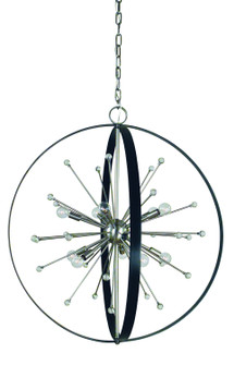 Nucleus Ten Light Chandelier in Brushed Brass with Matte Black Accents (8|L1100 BR/MBLACK)