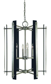 Bucolic Six Light Chandelier in Brushed Brass with Matte Black Accents (8|L1066 BR/MBLACK)