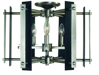 Bucolic Five Light Semi-Flush Mount in Brushed Brass with Matte Black Accents (8|L1063 BR/MBLACK)