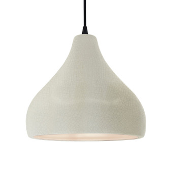 Radiance One Light Pendant in White Crackle (102|CER-6565-CRK-MBLK-BKCD)