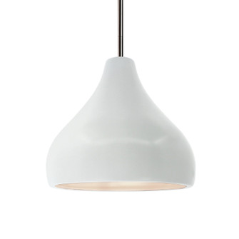 Radiance One Light Pendant in Gloss White (102|CER-6563-WHT-NCKL-RIGID)