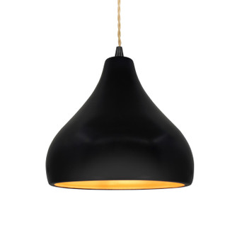 Radiance One Light Pendant in Carbon Matte Black w/ Champagne Gold (102|CER-6563-CBGD-MBLK-BEIG-TWST)