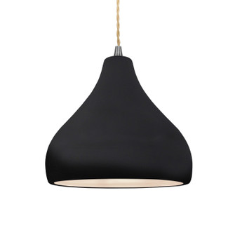 Radiance One Light Pendant in Gloss Black (102|CER-6563-BLK-NCKL-BEIG-TWST)