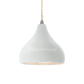Radiance One Light Pendant in Gloss White (102|CER-6560-WHT-NCKL-BEIG-TWST)
