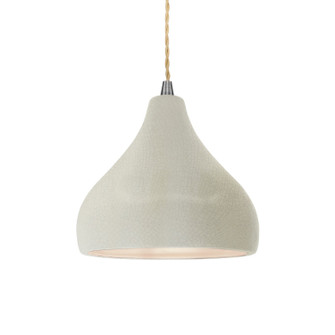 Radiance One Light Pendant in White Crackle (102|CER-6560-CRK-NCKL-BEIG-TWST)