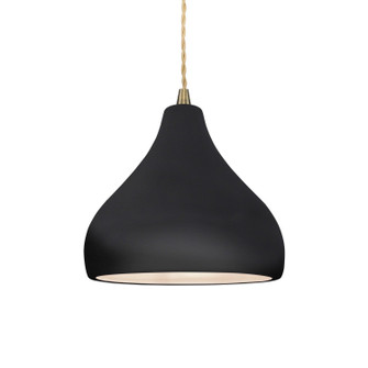 Radiance One Light Pendant in Gloss Black (102|CER-6560-BLK-ABRS-BEIG-TWST)