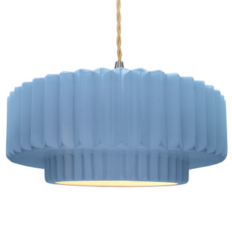 Radiance One Light Pendant in Sky Blue (102|CER-6555-SKBL-NCKL-BEIG-TWST)