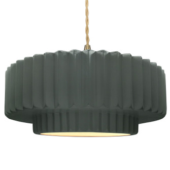 Radiance One Light Pendant in Pewter Green (102|CER-6555-PWGN-BRSS-BEIG-TWST)