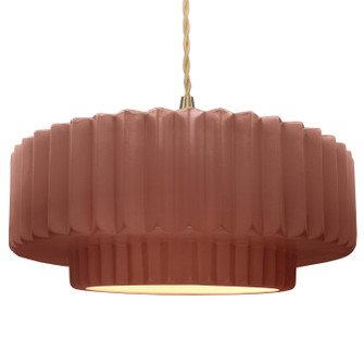 Radiance One Light Pendant in Canyon Clay (102|CER-6555-CLAY-BRSS-BEIG-TWST)