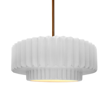 Radiance One Light Pendant in Gloss White (outside and inside of fixture) (102|CER-6553-WTWT-BRSS-RIGID)