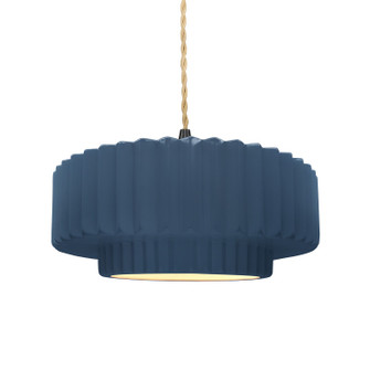 Radiance One Light Pendant in Midnight Sky w/ Matte White (102|CER-6553-MDMT-MBLK-BEIG-TWST)