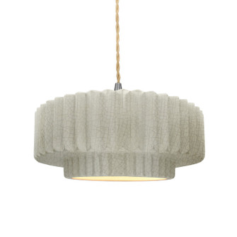 Radiance One Light Pendant in White Crackle (102|CER-6553-CRK-NCKL-BEIG-TWST)
