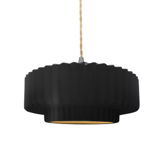 Radiance One Light Pendant in Carbon Matte Black w/ Champagne Gold (102|CER-6553-CBGD-NCKL-BEIG-TWST)