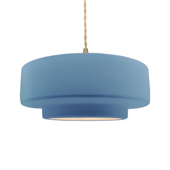 Radiance One Light Pendant in Sky Blue (102|CER-6545-SKBL-BRSS-BEIG-TWST)