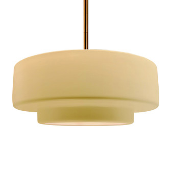 Radiance One Light Pendant in Muted Yellow (102|CER-6545-MYLW-BRSS-RIGID)