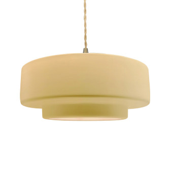 Radiance One Light Pendant in Muted Yellow (102|CER-6545-MYLW-BRSS-BEIG-TWST)