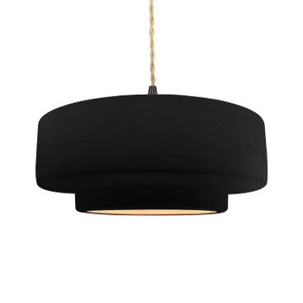 Radiance One Light Pendant in Carbon Matte Black w/ Champagne Gold (102|CER-6545-CBGD-MBLK-BEIG-TWST)
