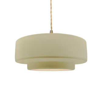 Radiance One Light Pendant in Vanilla (Gloss) (102|CER-6543-VAN-BRSS-BEIG-TWST)