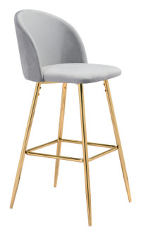 Cozy Bar Chair in Gray, Gold (339|101561)
