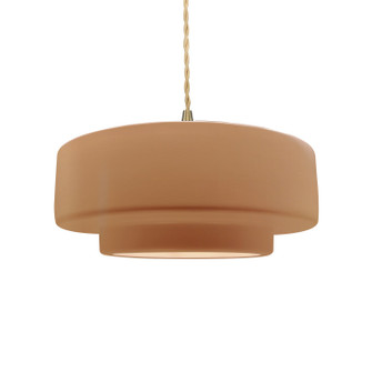 Radiance One Light Pendant in Adobe (102|CER-6543-ADOB-BRSS-BEIG-TWST)