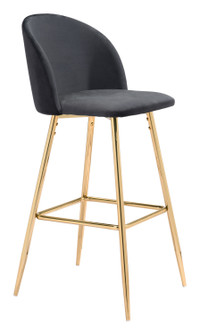 Cozy Bar Chair in Black, Gold (339|101560)